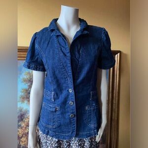Neva Short  Sleeve Denim Top-Blazer